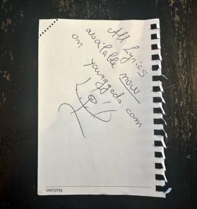 All Lyrics available now on younggods.com