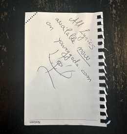All Lyrics available now on younggods.com